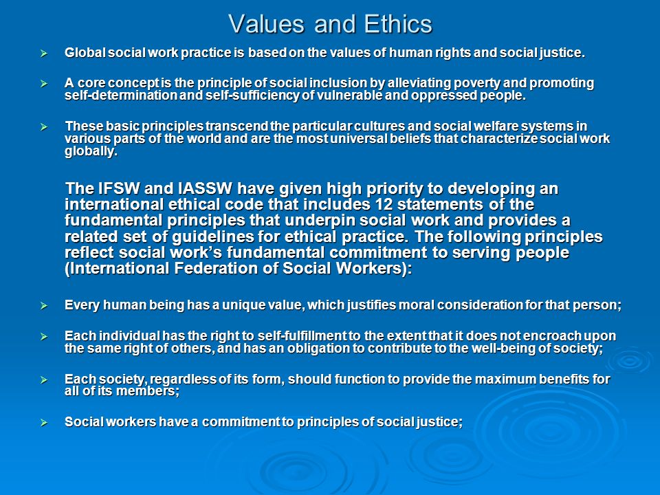 Social work and values